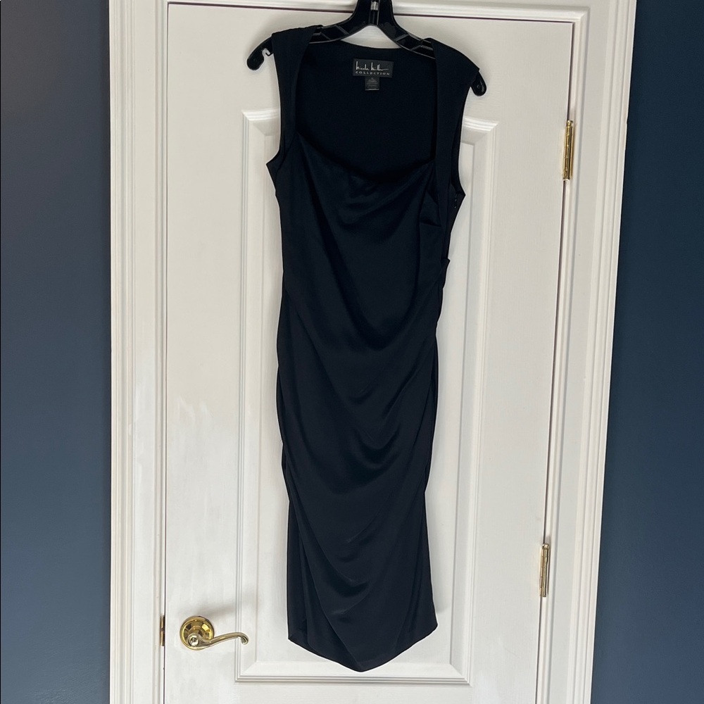 Nicole Miller Collection Black Midi Cocktail Dress